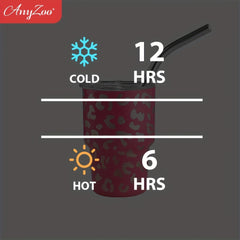 Anyzoo 2oz Leopard Ice Water Bottle BPA Stainless Steel Small Capacity