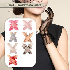 D EXCEED 1 Pair Ladies Lace Gloves Short Summer Floral Wedding Tea Gloves