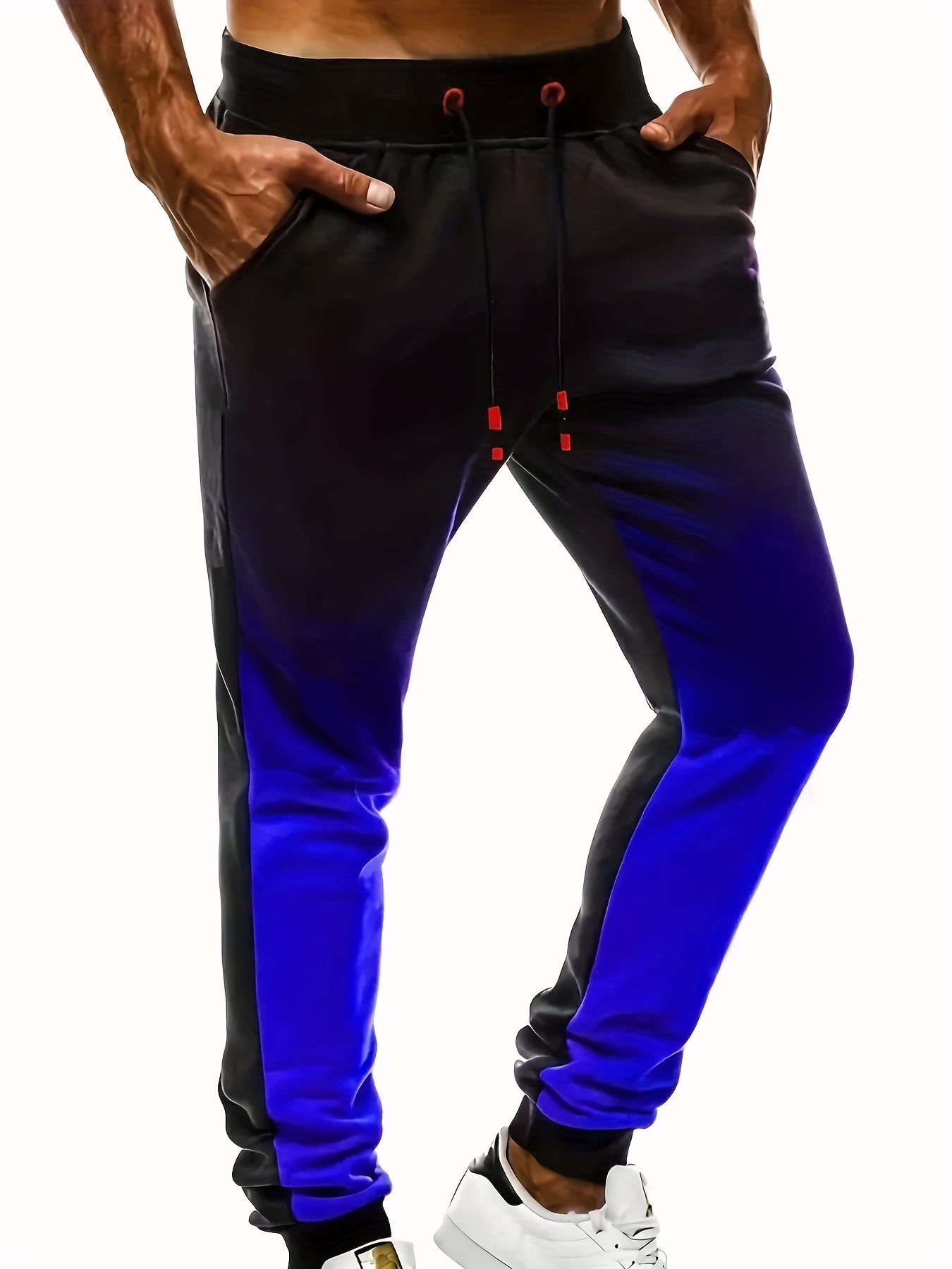 Breathable Gradient Joggers for Men Active Stretchy Sweatpants Summer
