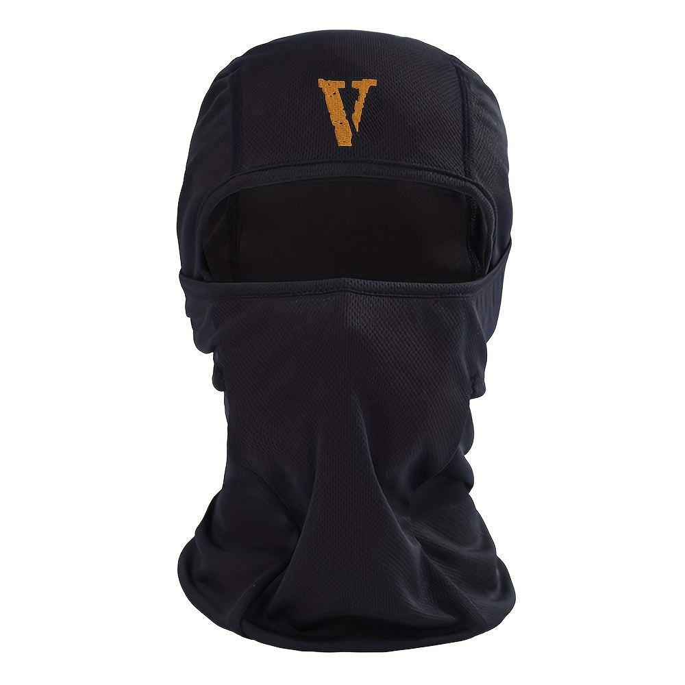 Letter V Print Balaclava Outdoor Mask Sunscreen Windproof