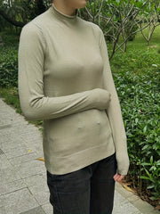 Versatile Knit Sweater Casual High Neck Long Sleeve Sweater Women's Clothing