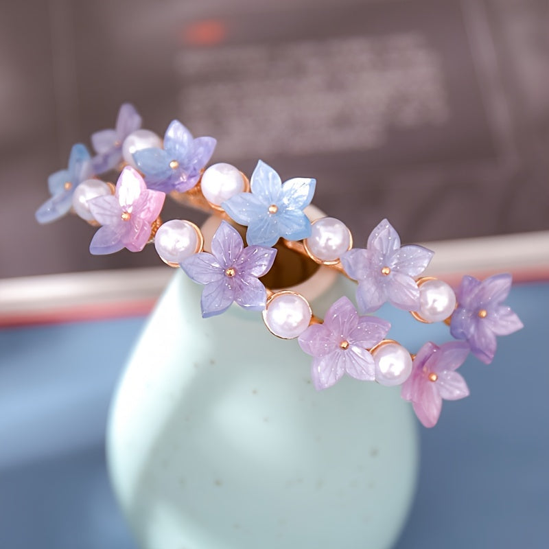 Antique Style Flower Juda Pin Alloy Pearl Hairpin for Women Girls