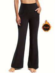 Fleece Lined High Waist Bell Bottom Yoga Pants