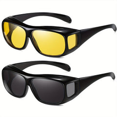 Night Vision Glasses Over Prescription Glasses Wrap Around Sunglasses