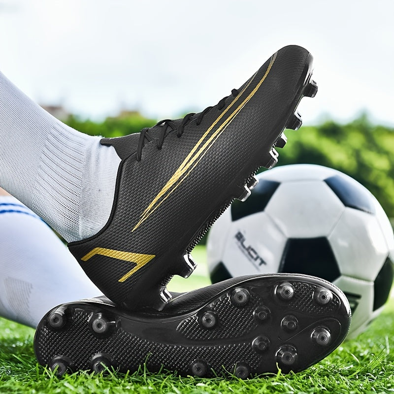 Boy's High Top AG Cleat Football Boots Anti-skid Lace Up Soccer Cleats
