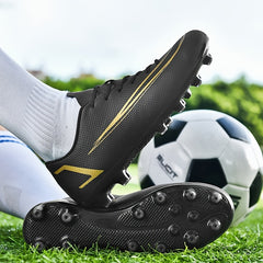 Boy's High Top AG Cleat Football Boots Anti-skid Lace Up Soccer Cleats