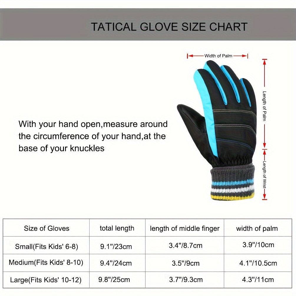 Kids Thickened Skiing Gloves Winter Warm Keeping Gloves