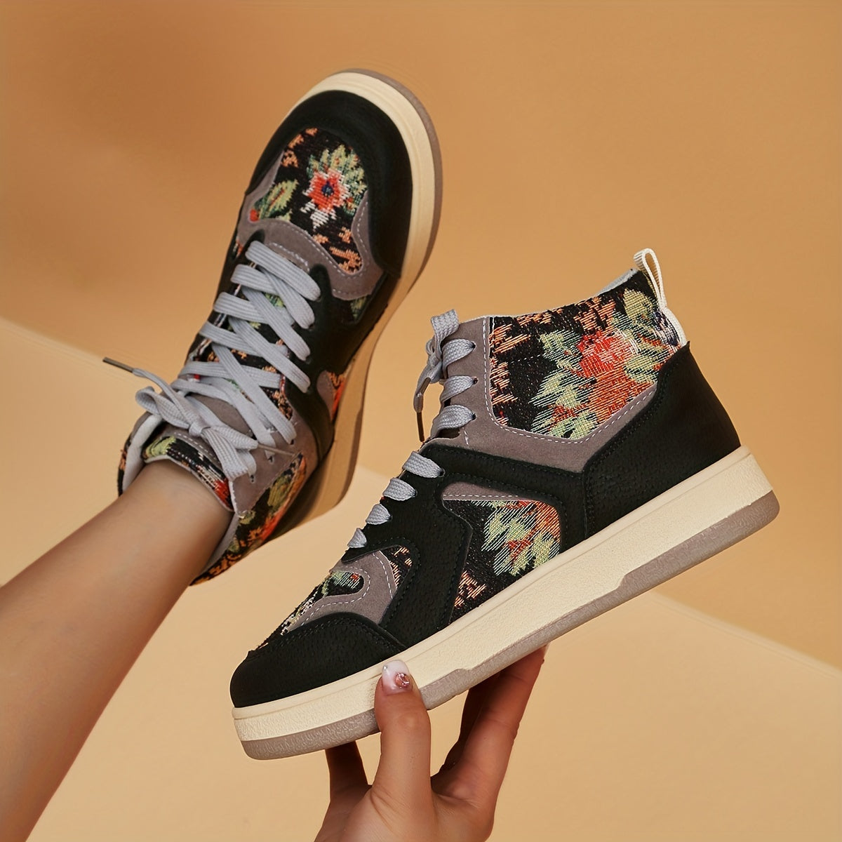 Women's Floral Print Skate Shoes Lightweight Breathable