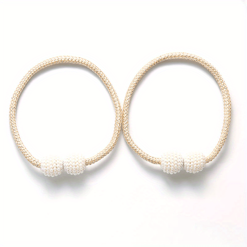 Faux Pearl Curtain Magnetic Buckle Tieback for Home