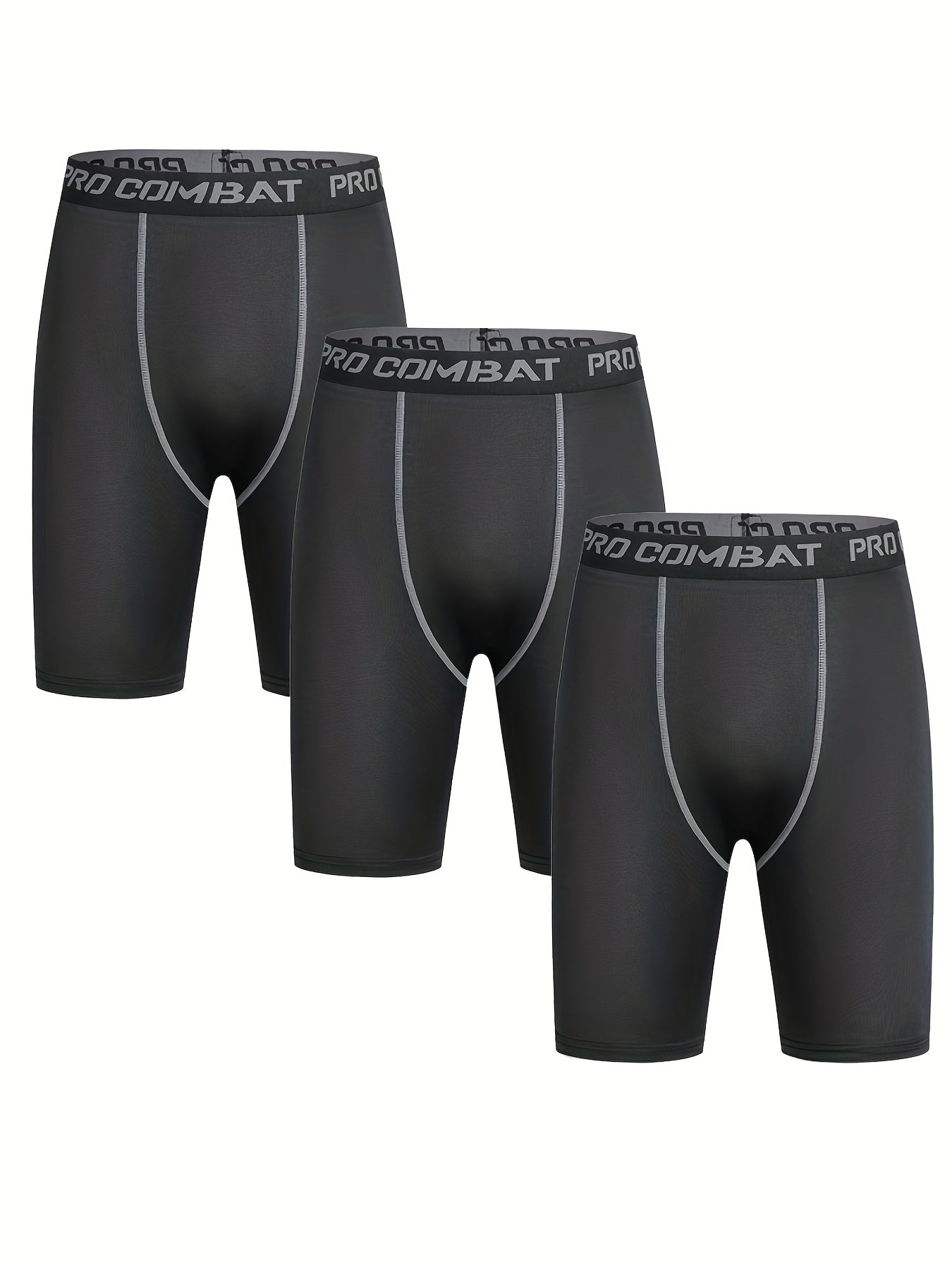 3pcs Men's Compression Shorts Basketball Running Quick Dry Stretchy