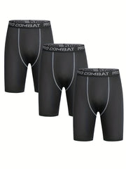 3pcs Men's Compression Shorts Basketball Running Quick Dry Stretchy