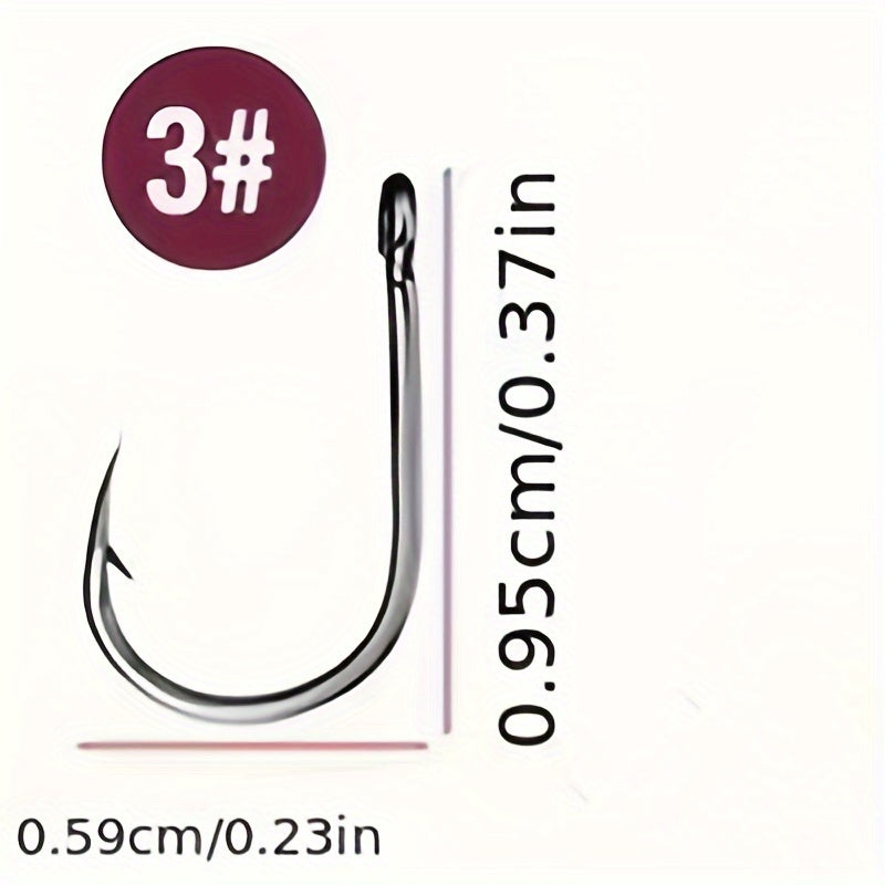 100pcs High Carbon Steel Circle Hooks for Soft Lure Sea Fishing