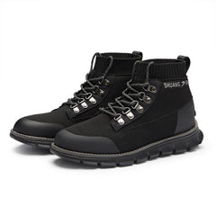 Men's Winter Knitted Lace-Up Mid Boots