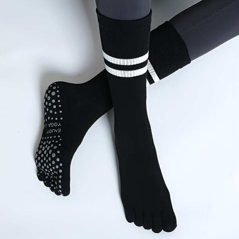 Toe Split Mid Tube Grip Socks Non slip for Yoga Pilates Ballet