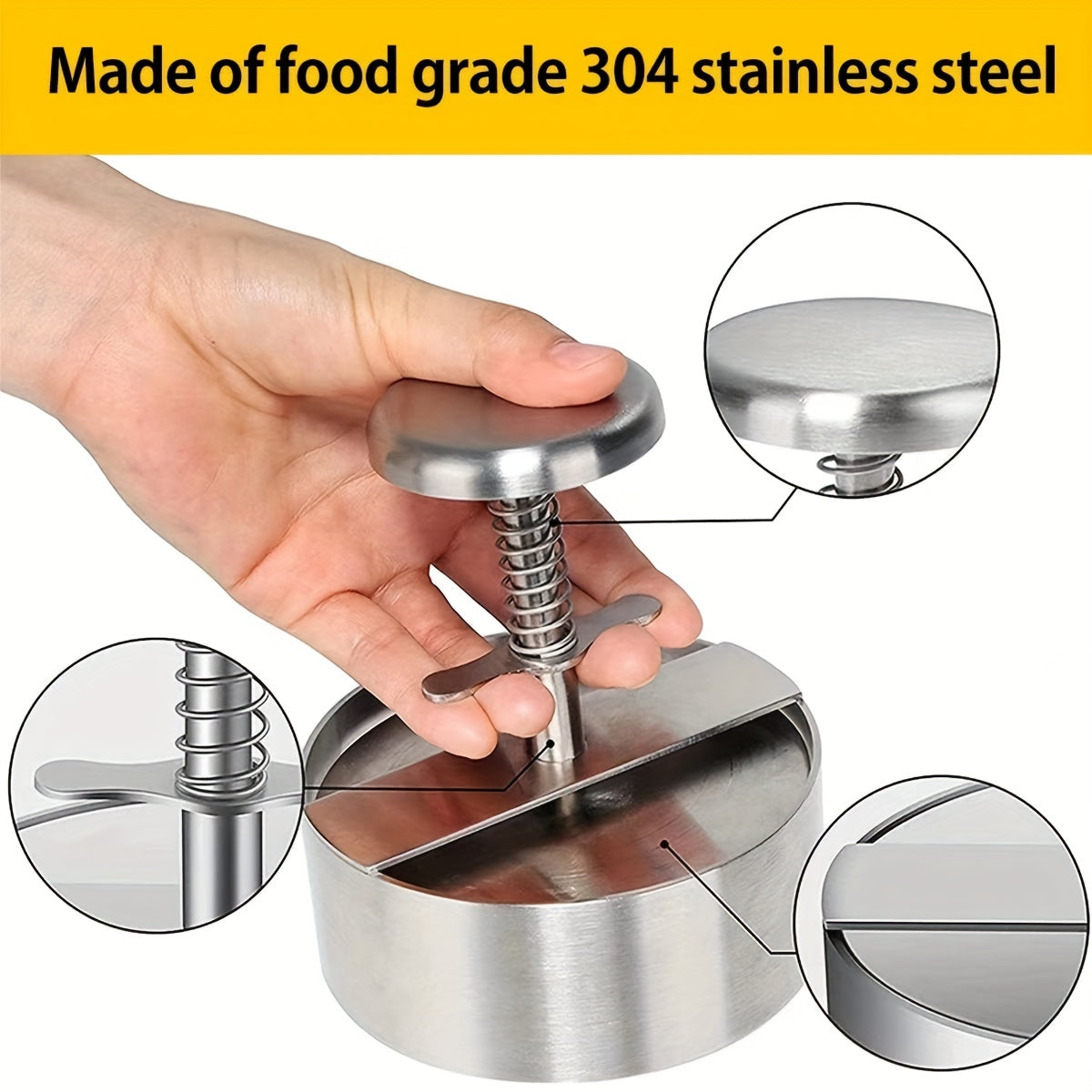 Stainless Steel Burger Press for Hamburger Steak Pie - Kitchen Gadgets
