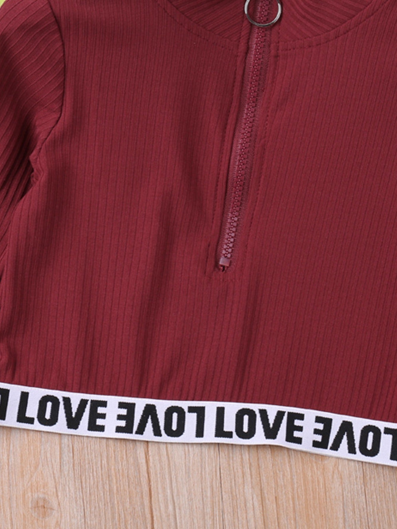 2pcs LOVE Letter Long Sleeve Dress Set