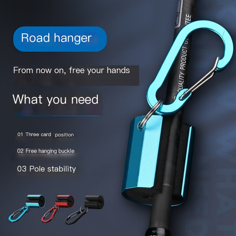 Fishing Rod Clip With Carabiner Aluminum Alloy Rod Clip Accessory