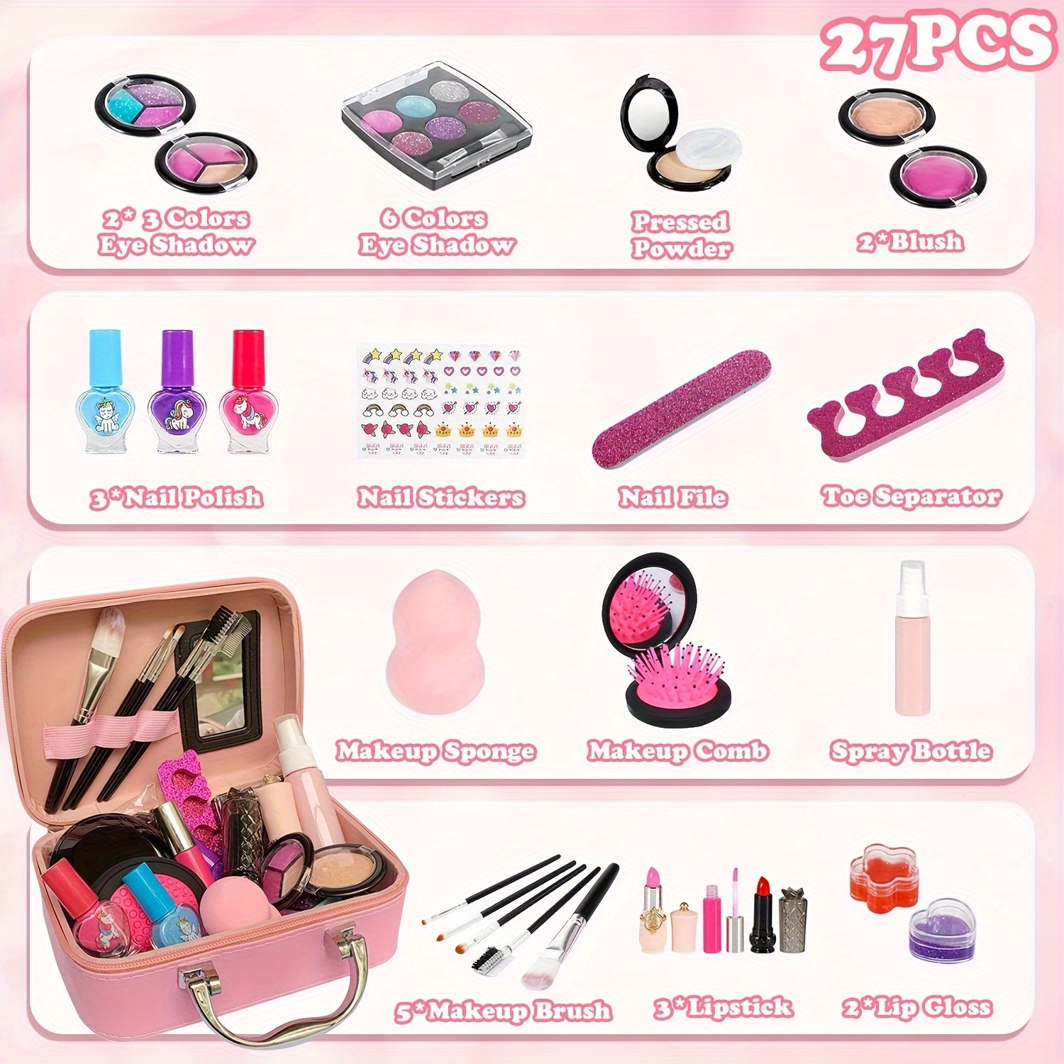 Unicone Suitcase with Makeup Kits for Girls