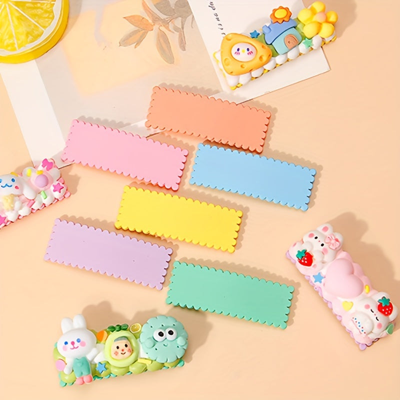 10pcs Cream Glue Candy Hair Clips DIY Resin Accessories