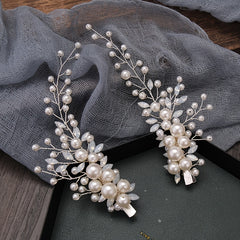 Rhinestone Faux Pearl Hair Clip Headband Bridal Hair Accessories