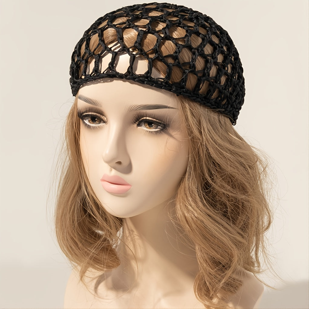 Mesh Crochet Hair Net Rayon Knit Snood Hat for Women Hairnet Snoods Cover