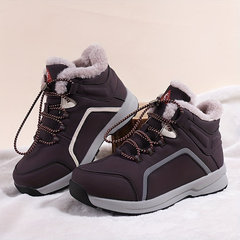 Women's Winter Hiking Shoes Plush Inner Thermal Non slip Walking Shoes
