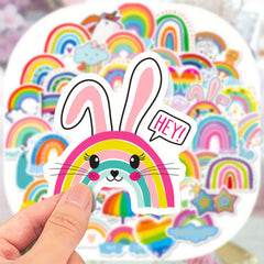 50pcs Rainbow Waterproof DIY Stickers for Water Bottle Laptop Phone Skateboard