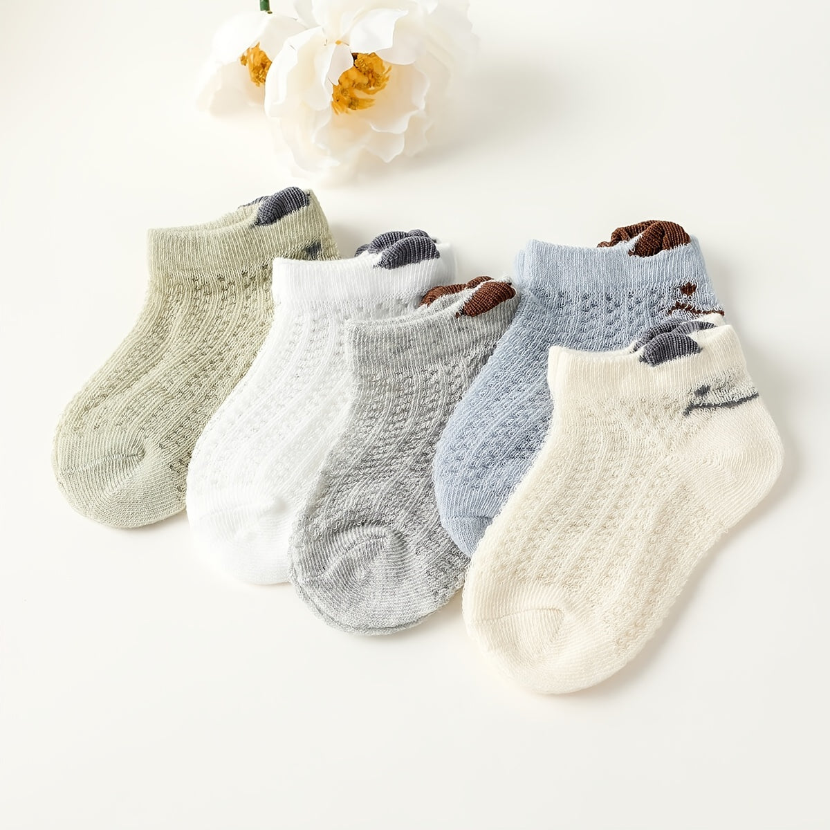 5pairs Baby Stripe Graphic Cotton Ankle Socks for Toddler Boys And Girls