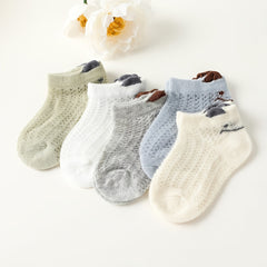 5pairs Baby Stripe Graphic Cotton Ankle Socks for Toddler Boys And Girls