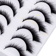 6 Pairs 3D Mink False Eyelashes Fox Eye Cat Eye Look