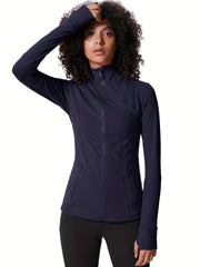 Full Zip Yoga Jacket with Thumb Holes and Pockets