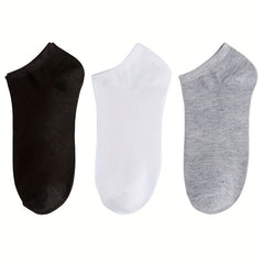 10 Pairs Unisex Solid No Show Socks Breathable Casual Style