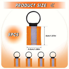 8pcs Reflective Key Chain High Visibility Backpack Zipper Pendants