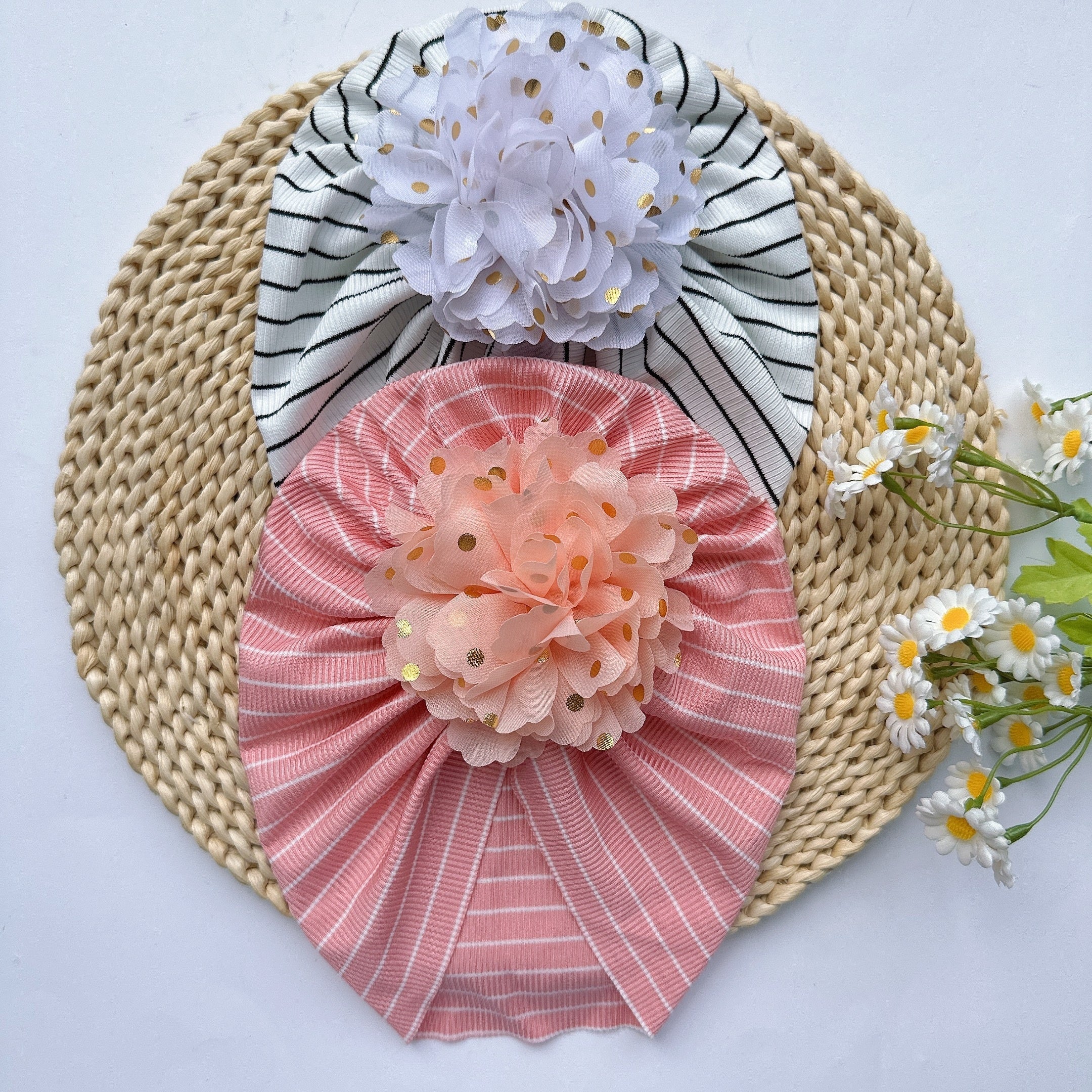Soft Elastic Hat Baby Line Hot Flower Hat Girl Hat