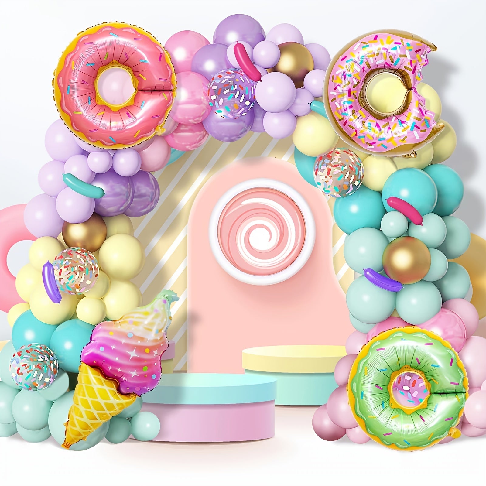 139pcs Donut Balloon Garland Arch Set Wedding Birthday Party Decoration