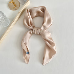 Solid Satin Bandana Silk Square Scarf Neckerchief Head Wrap Hair Accessory