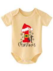 Newborn Romper Infant Baby Short Sleeve Bodysuit Christmas Outfit