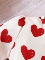 Baby Girl Dress Long Sleeve Heart Pattern Dress