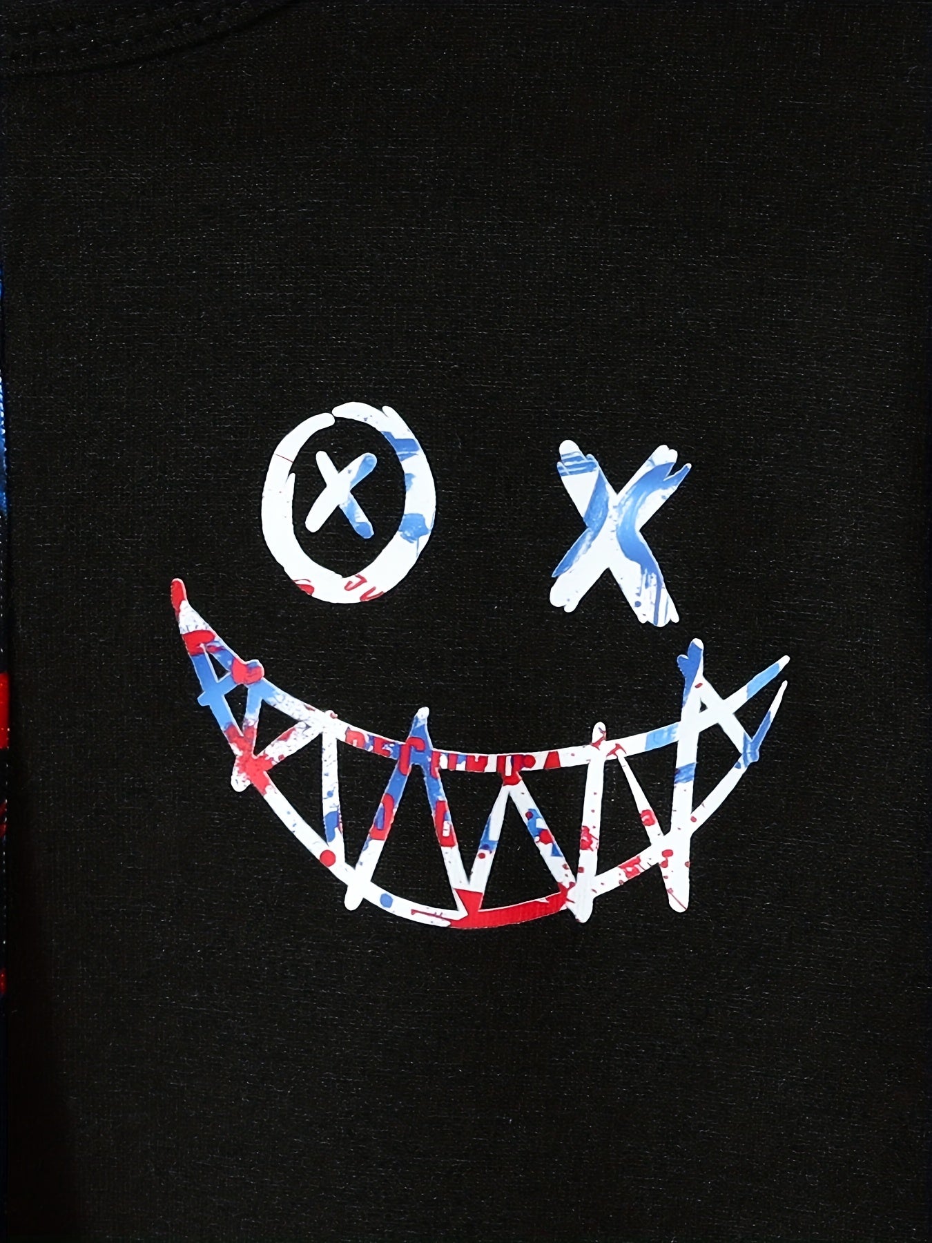 Boys 2pcs Sweatshirt & Pants Letter Graffiti Print Crew Neck Pullover Top