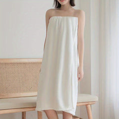 Women's Wearable Shoulder Strap Bath Towel Cartoon Doll Bath Skirt L