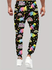 Men's Geometric Print Active Pants Contrast Graphic Casual Pants