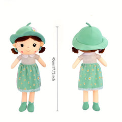 Soft Plush Princess Doll Mint Green Daisy Skirt Birthday Gift Kids Bedroom Decor