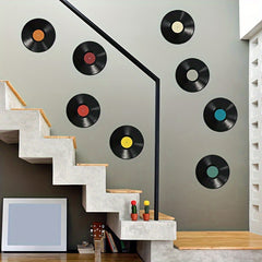 8pcs Vinyl Record Wall Stickers Home Wall Decoration