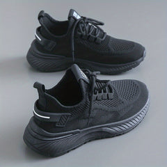 Women's Breathable Woven Sneakers Lace Up Low Top Shoes