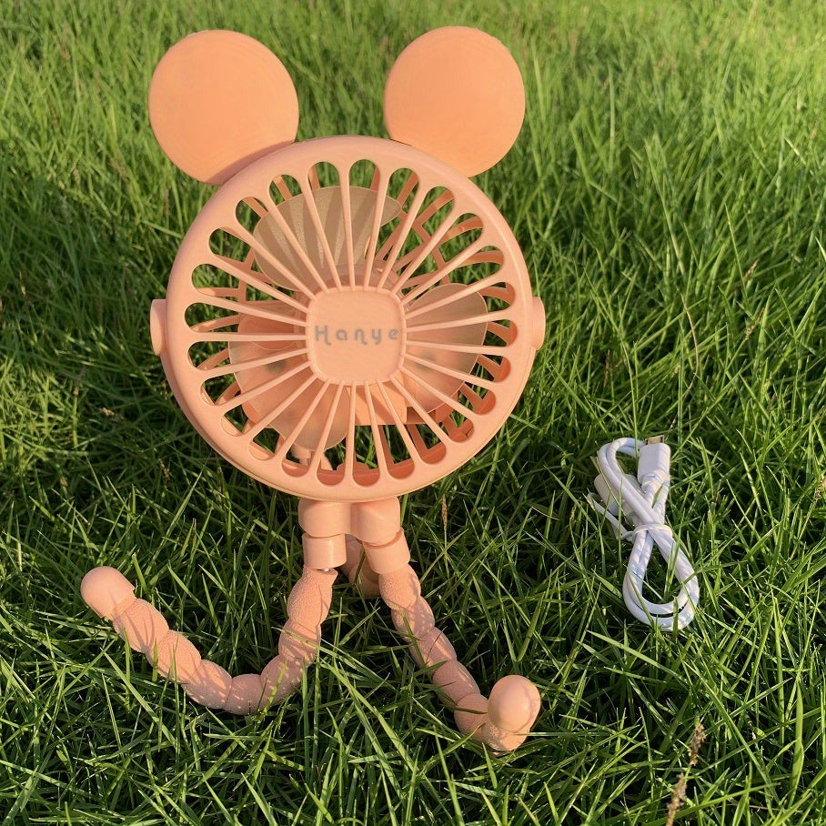 Round Ear Fan USB Rechargeable Portable Mini Fan