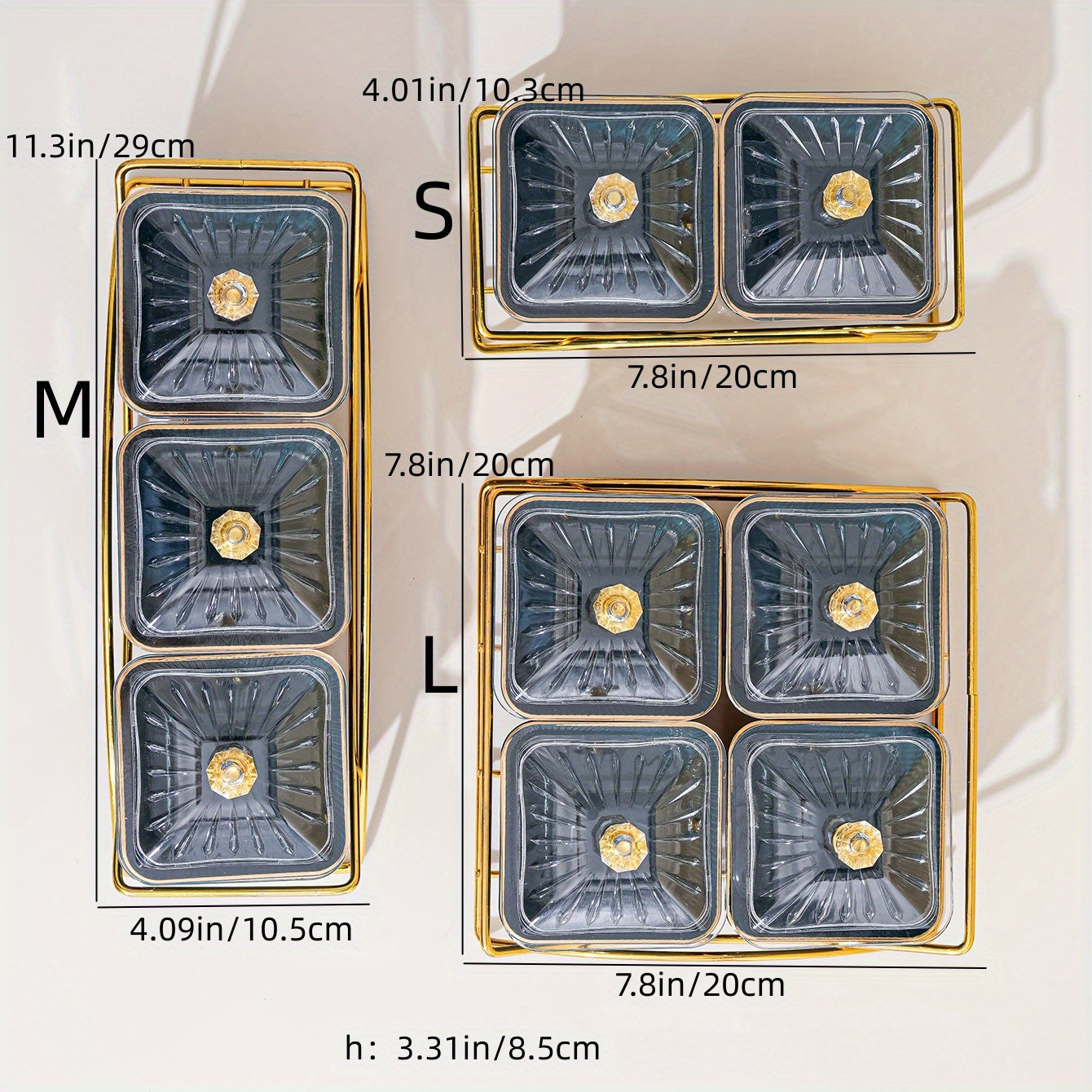 Golden Edge Bead Decor Snack Plate for Events