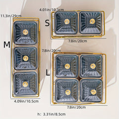 Golden Edge Bead Decor Snack Plate for Events