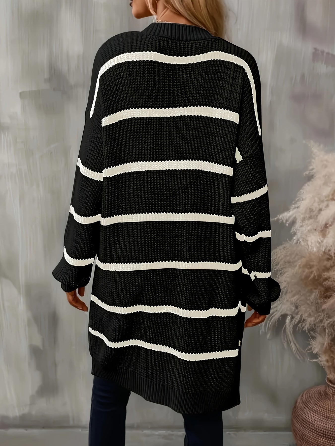 Women's Striped Long Sleeve Cardigan