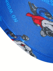 4pcs Boy's Boxer Briefs Cartoon Animal Letter Print Elastic Waist Shorts