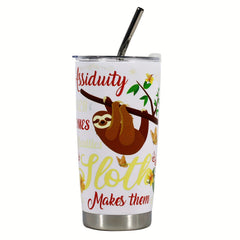 20oz Stainless Steel Insulated Cup Tumbler Animal Pattern with Straw